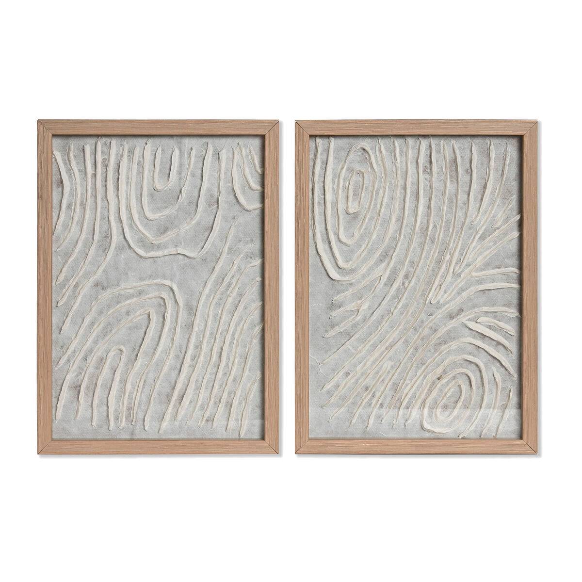 Juego de 2 cuadros Home ESPRIT Papel Cristal 25 x 2 x 35 cm