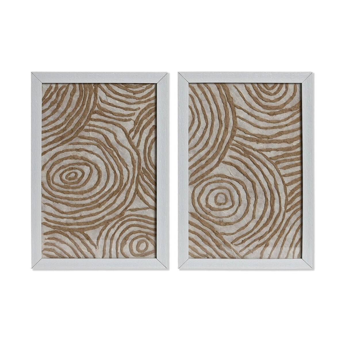 Juego de 2 cuadros Home ESPRIT Papel Cristal 20 x 2 x 30 cm