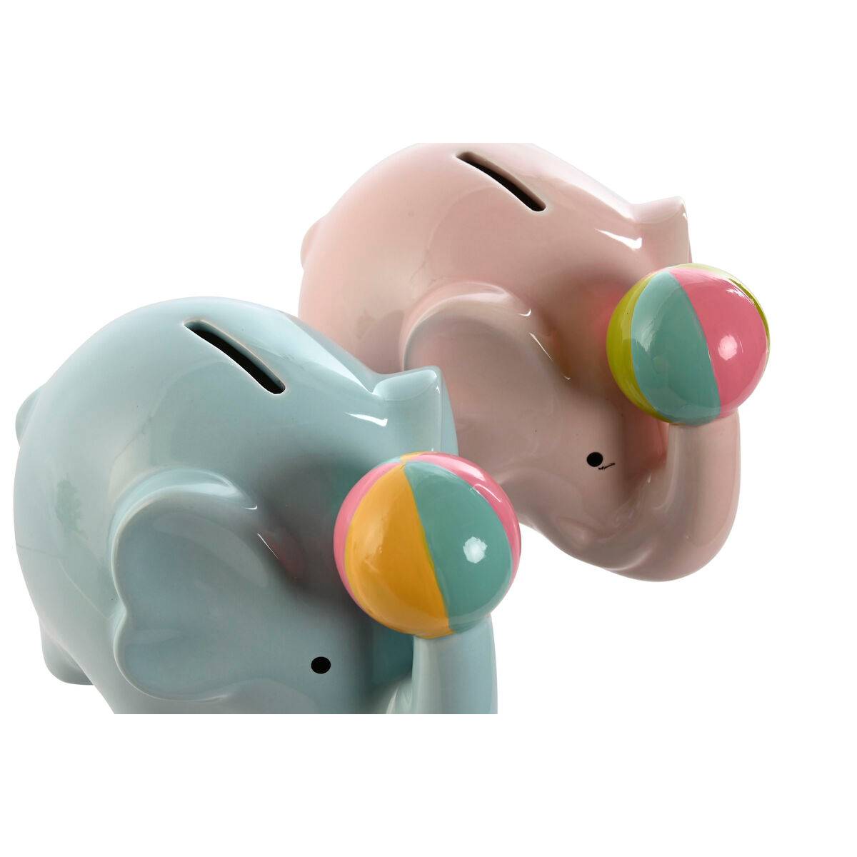 Hucha Home ESPRIT Dolomita Elefante 17 x 11 x 14,5 cm (2 Unidades)
