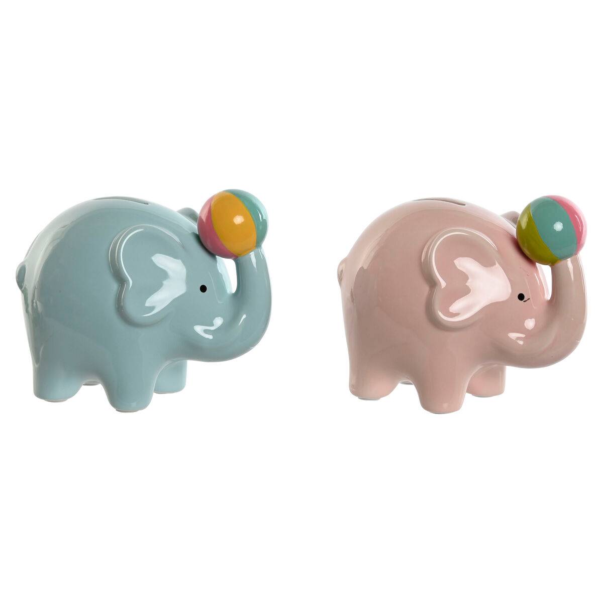 Hucha Home ESPRIT Dolomita Elefante 17 x 11 x 14,5 cm (2 Unidades)