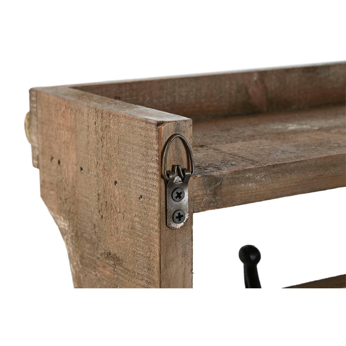 Perchero de Pared Home ESPRIT Marrón Negro Madera Metal 67 x 17 x 27 cm