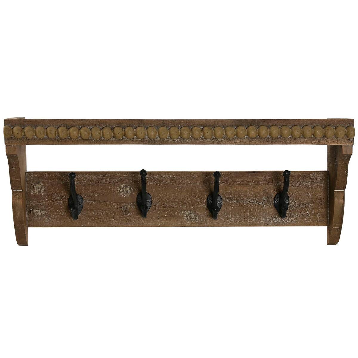 Perchero de Pared Home ESPRIT Marrón Negro Madera Metal 67 x 17 x 27 cm