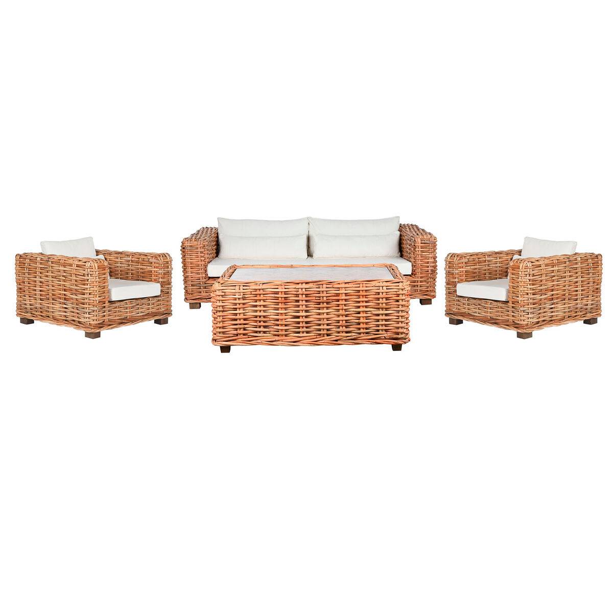 Sofá Home ESPRIT Beige Natural 220 X 98 X 64 CM (4 Piezas)