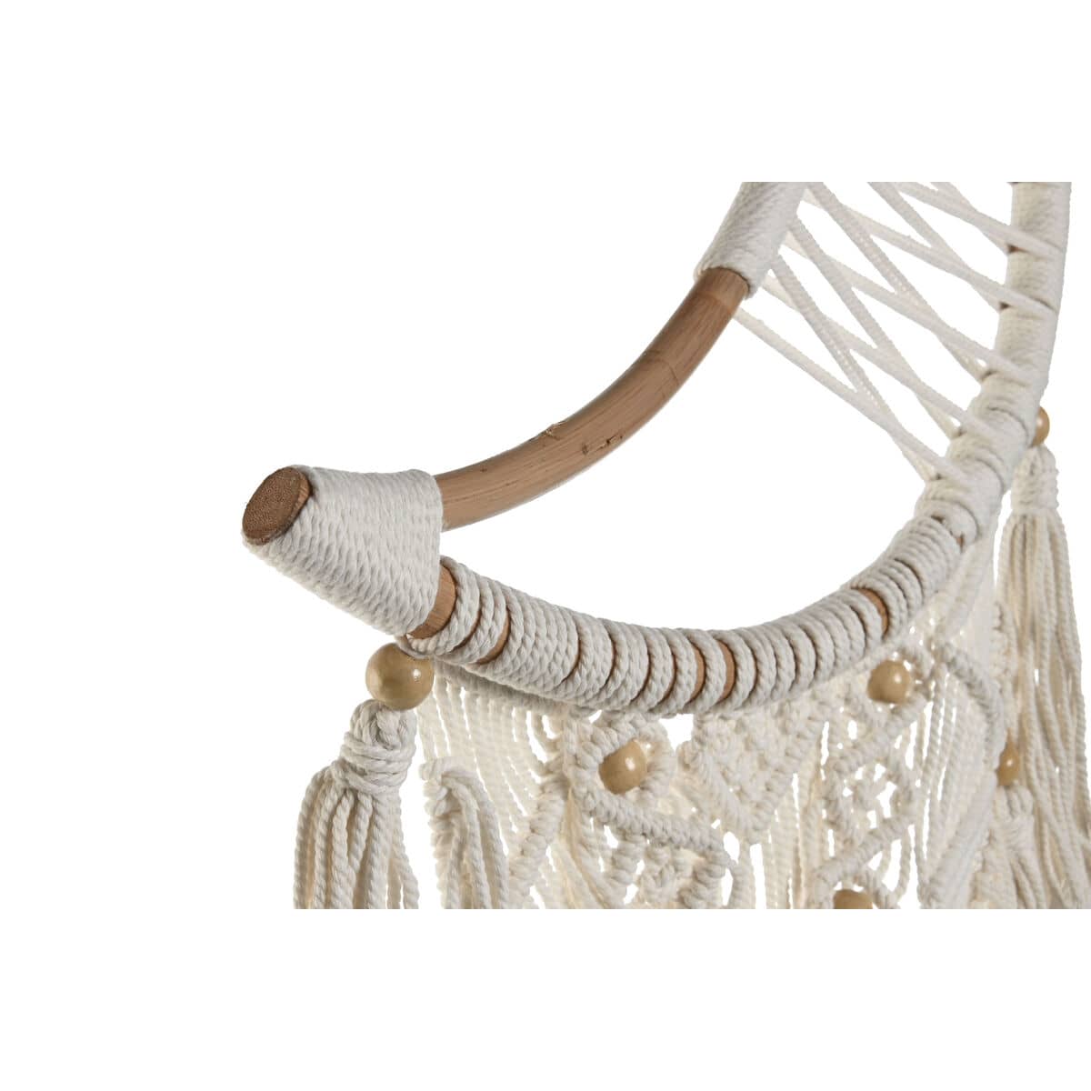 Decoración Colgante Home ESPRIT Crema Natural Boho Macramé (2 Unidades)