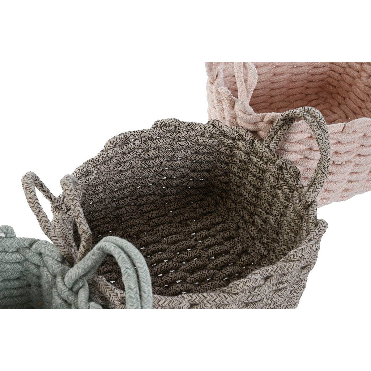 Juego de Cestas Home ESPRIT Cuerda 28 x 28 x 18 cm