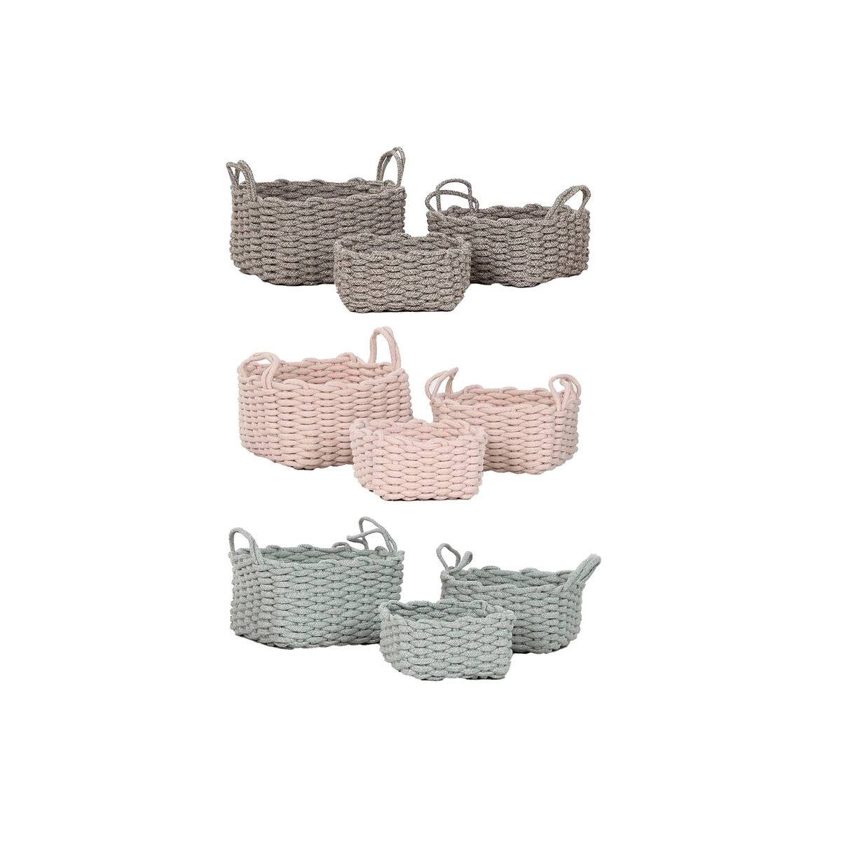 Juego de Cestas Home ESPRIT Cuerda 28 x 28 x 18 cm