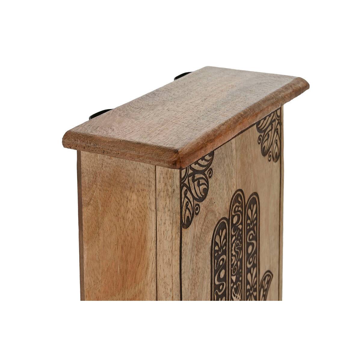 Armario de llaves Home ESPRIT Natural 18 x 7,5 x 28 cm