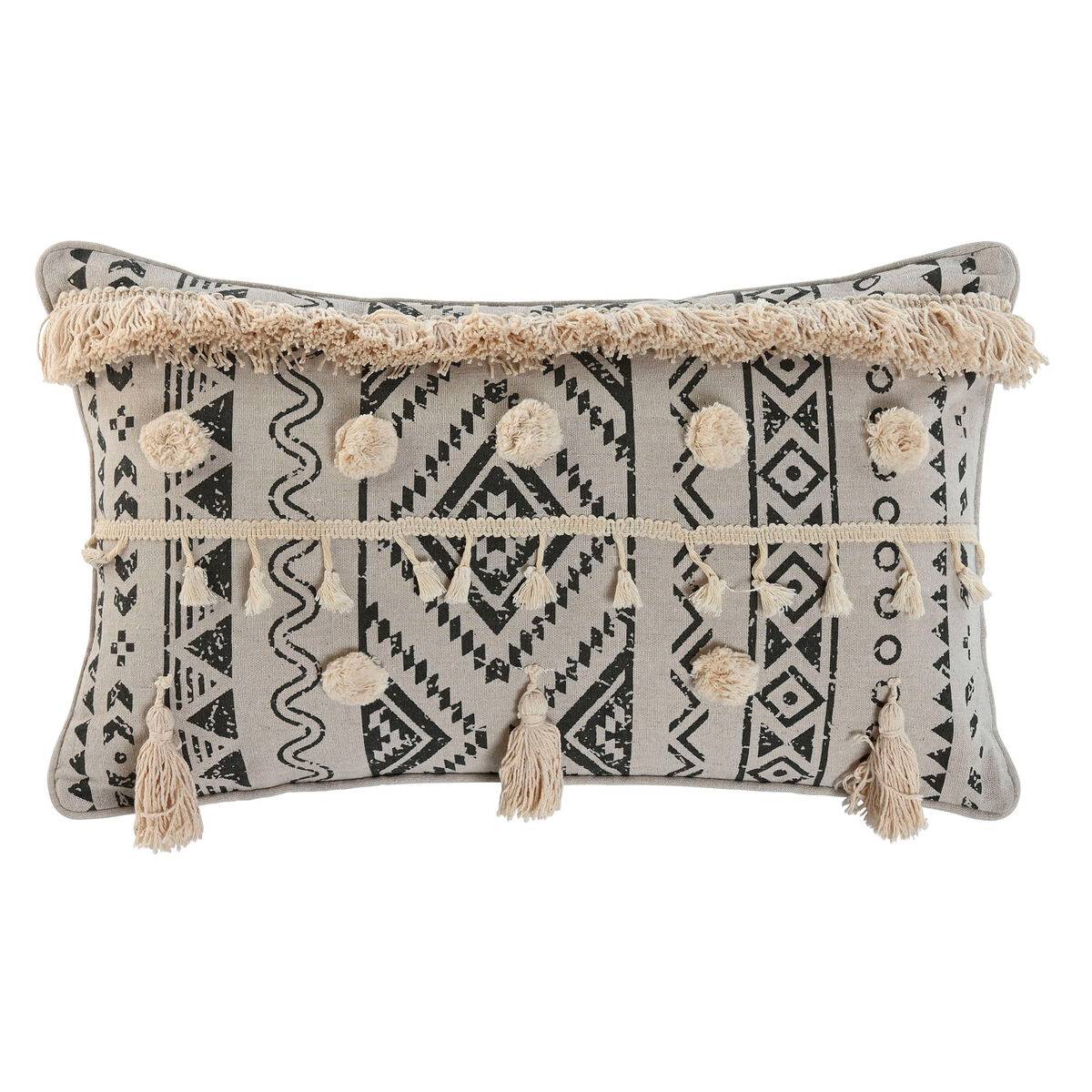 Cojín Home ESPRIT Blanco Negro Boho 50 x 8 x 30 cm