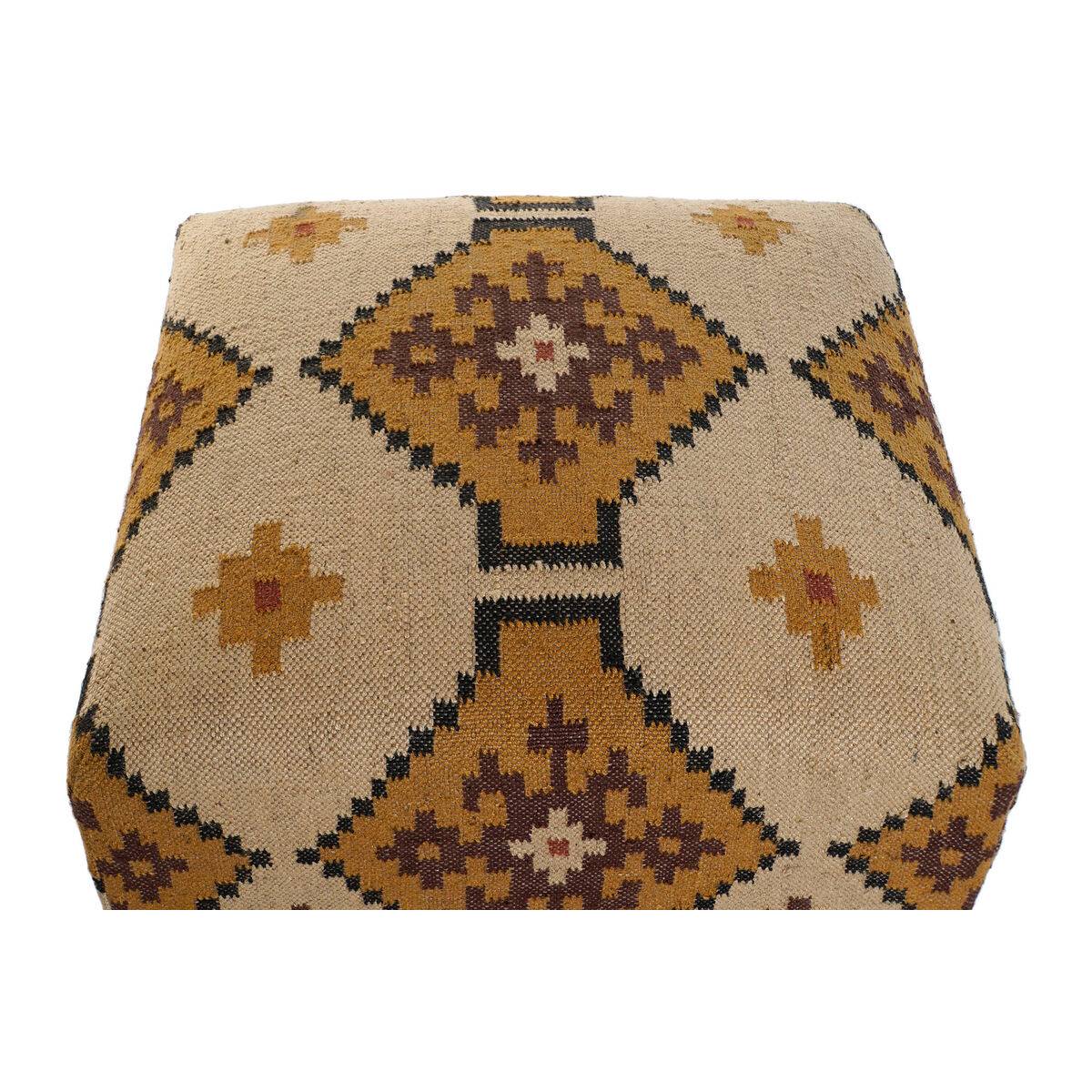Reposapiés Home ESPRIT Beige Mostaza 80 x 80 x 44 cm