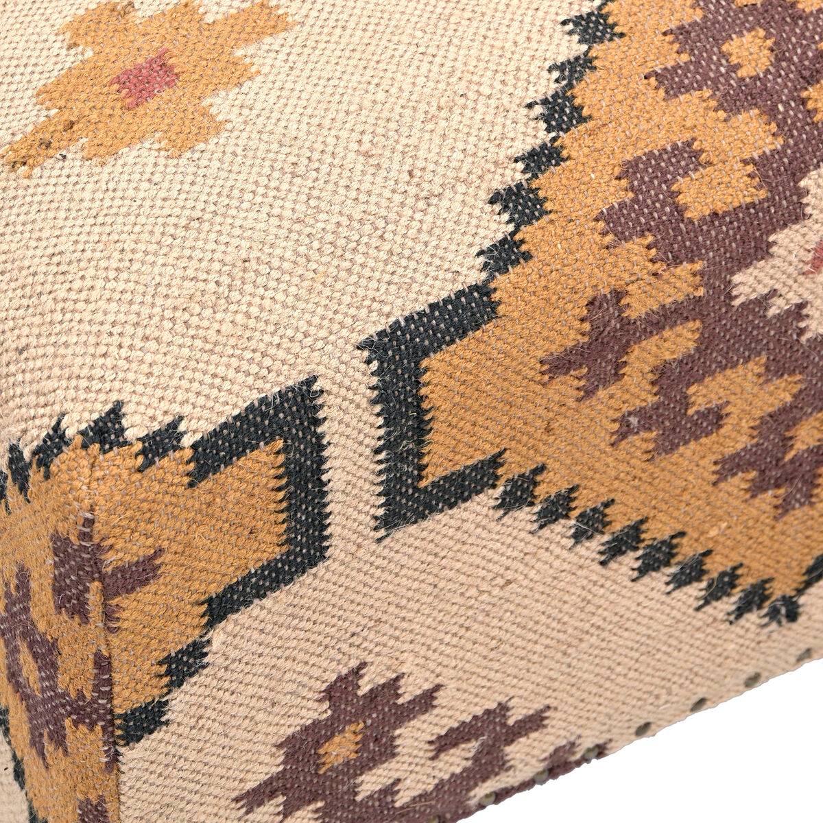 Reposapiés Home ESPRIT Beige Mostaza 80 x 80 x 44 cm