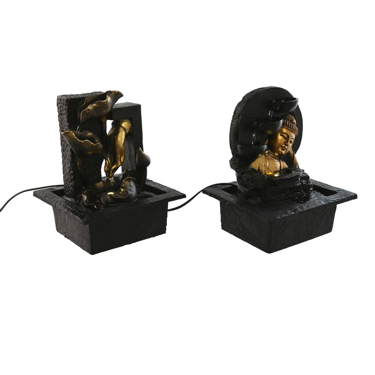 Fuente de Jardín Home ESPRIT Resina Buda Oriental 21 x 19 x 27 cm (2 Unidades)