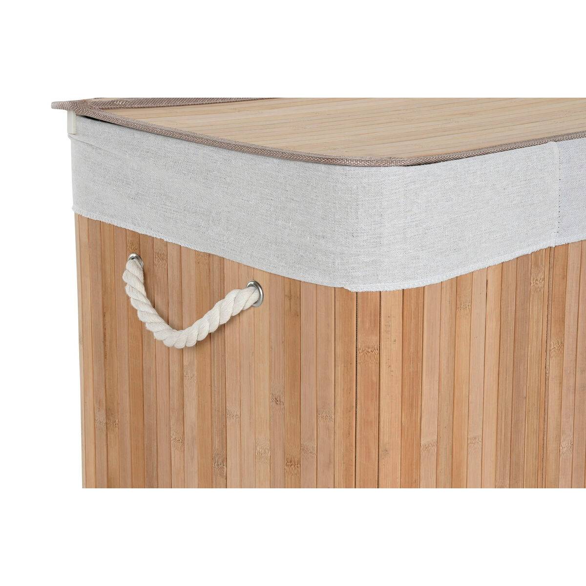 Cesto para la Ropa Sucia Home ESPRIT Blanco Natural Bambú 140 L 60 x 40 x 60 cm