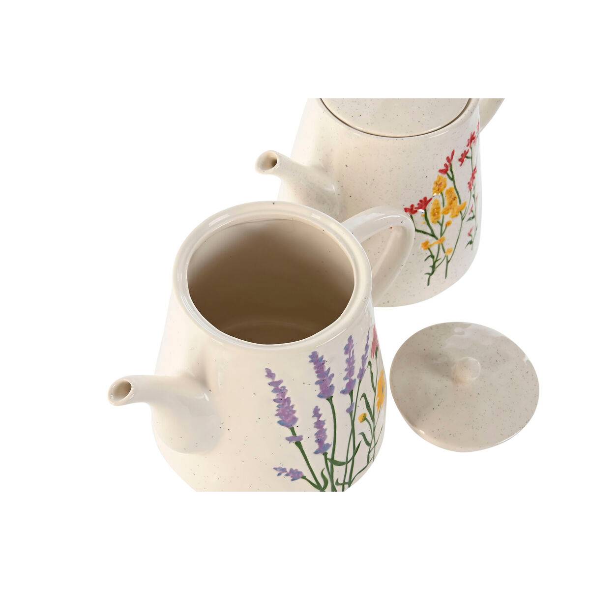 Tetera Home ESPRIT Multicolor Porcelana 900 ml (2 Unidades)