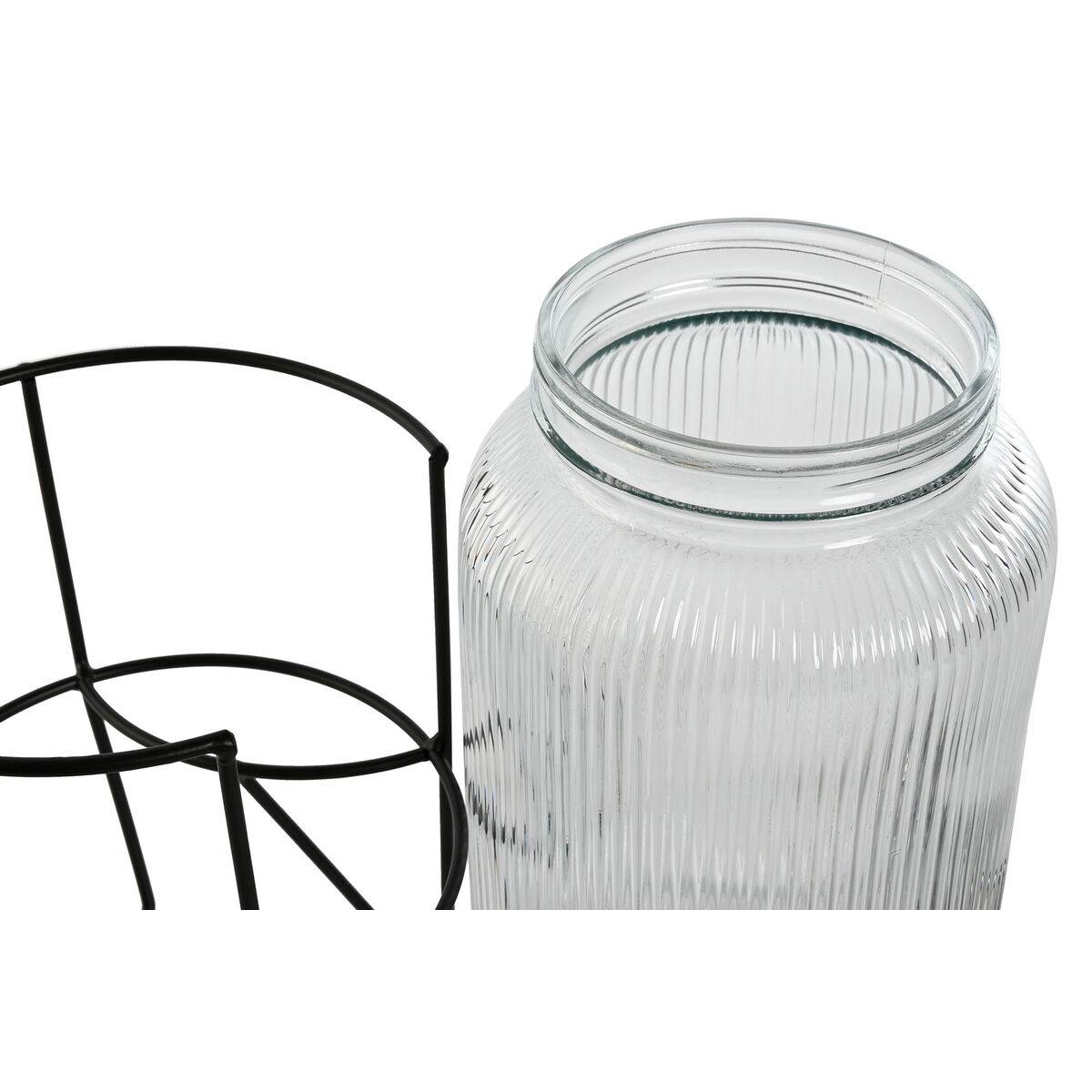Dispensador de Agua Home ESPRIT Negro Metal Silicona Cristal ABS 5 L 19,6 x 23,5 x 40,5 cm