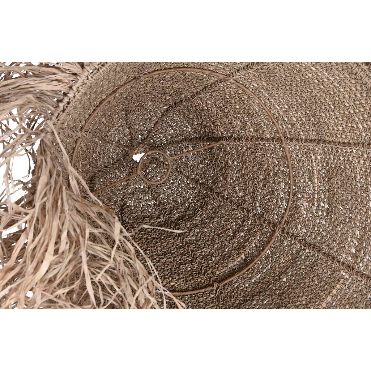 Pantalla de Lámpara Home ESPRIT Natural Aluminio Hoja de palma 64 X 64 X 80 CM (2)