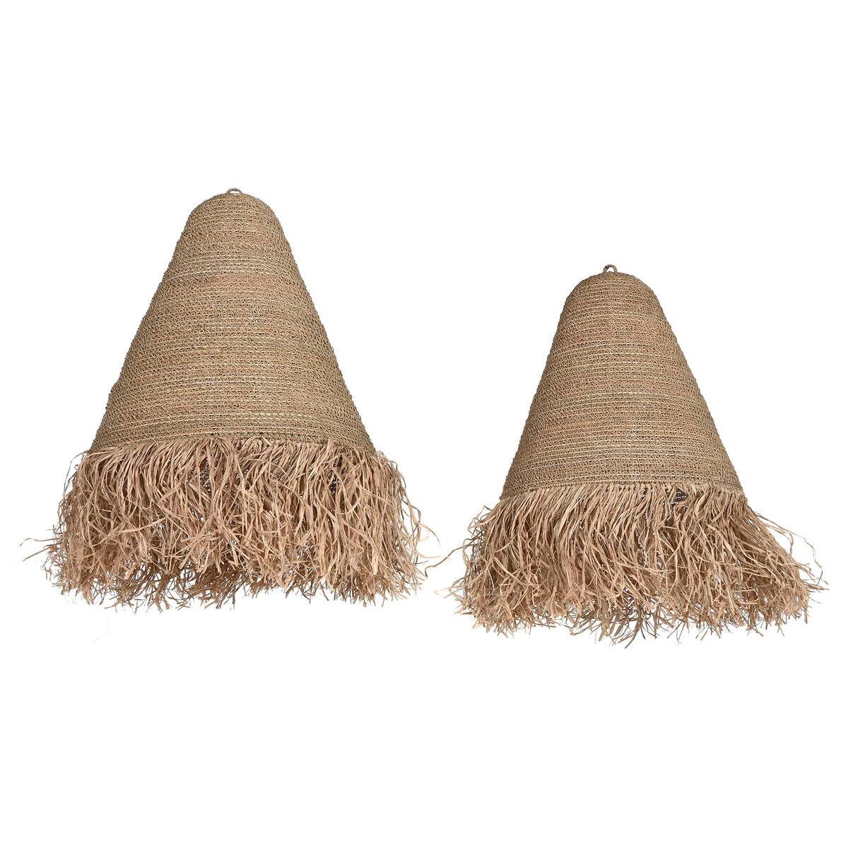 Pantalla de Lámpara Home ESPRIT Natural Aluminio Hoja de palma 64 X 64 X 80 CM (2)