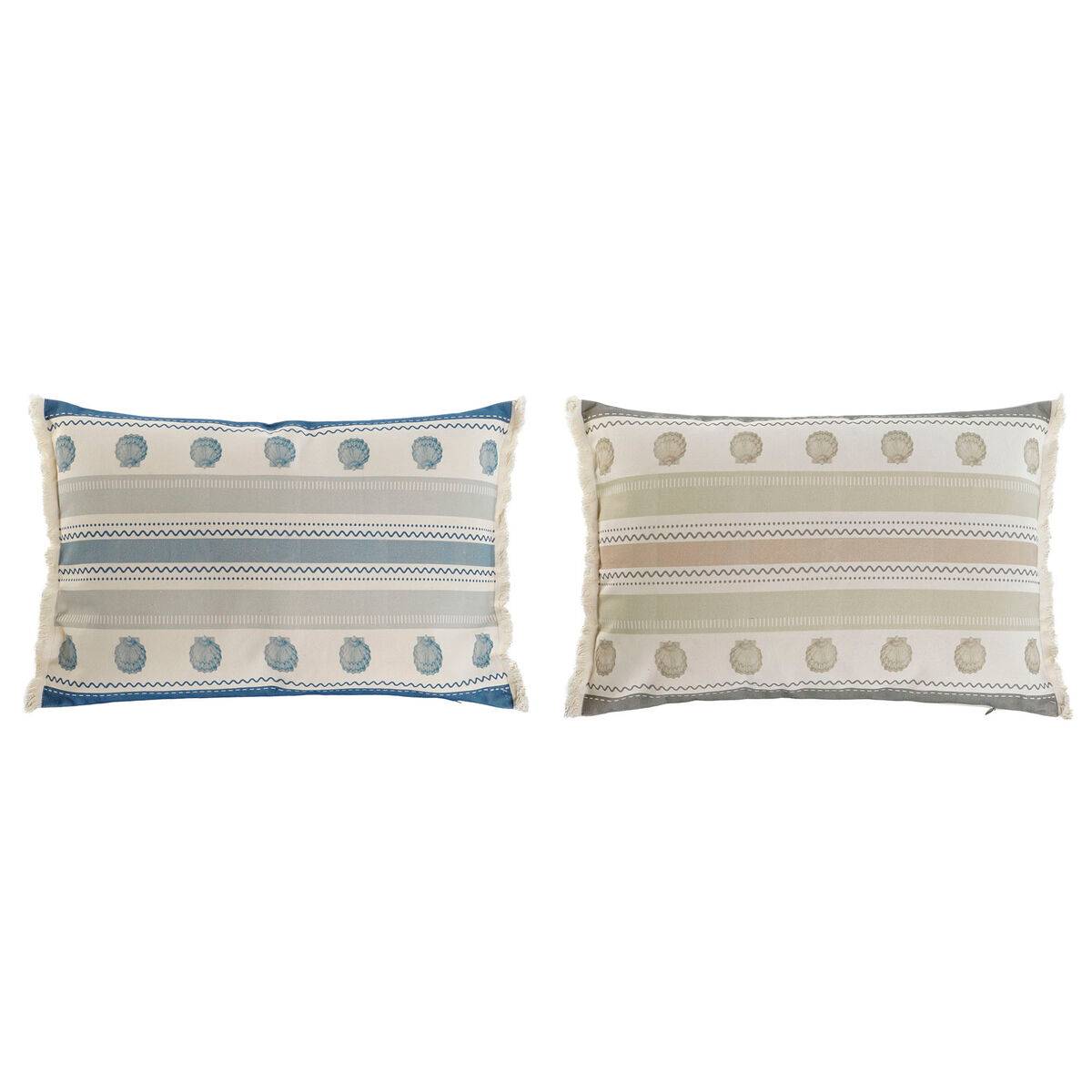 Cojín Home ESPRIT Azul Beige 60 x 10 x 45 cm (2 Unidades)