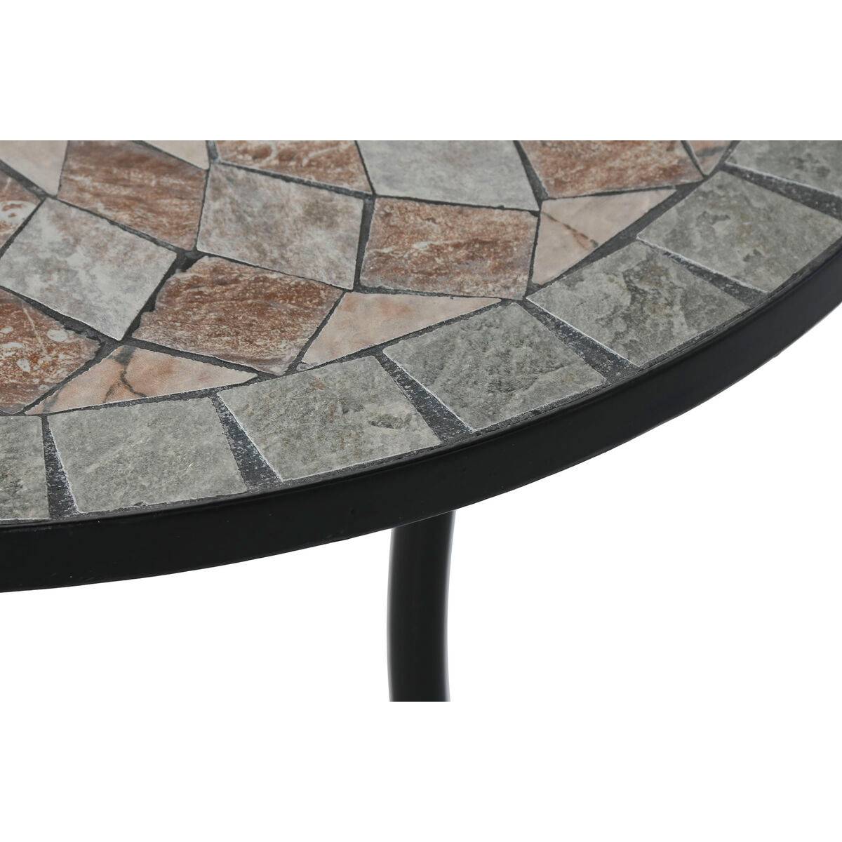 Mesa auxiliar Home ESPRIT Negro Multicolor 60 x 60 x 72 cm