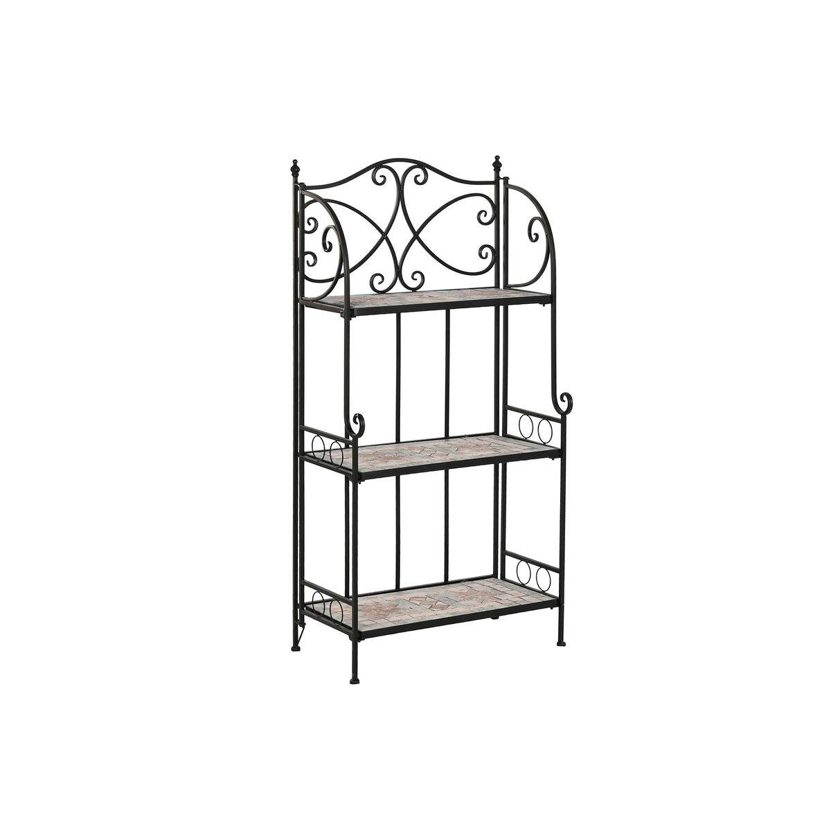 Estantería Home ESPRIT Negro Multicolor Cerámica Forja 3 Estantes 54 x 29 x 121 cm 58 x 31,5 x 117 cm
