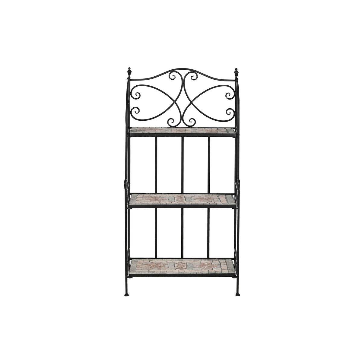 Estantería Home ESPRIT Negro Multicolor Cerámica Forja 3 Estantes 54 x 29 x 121 cm 58 x 31,5 x 117 cm