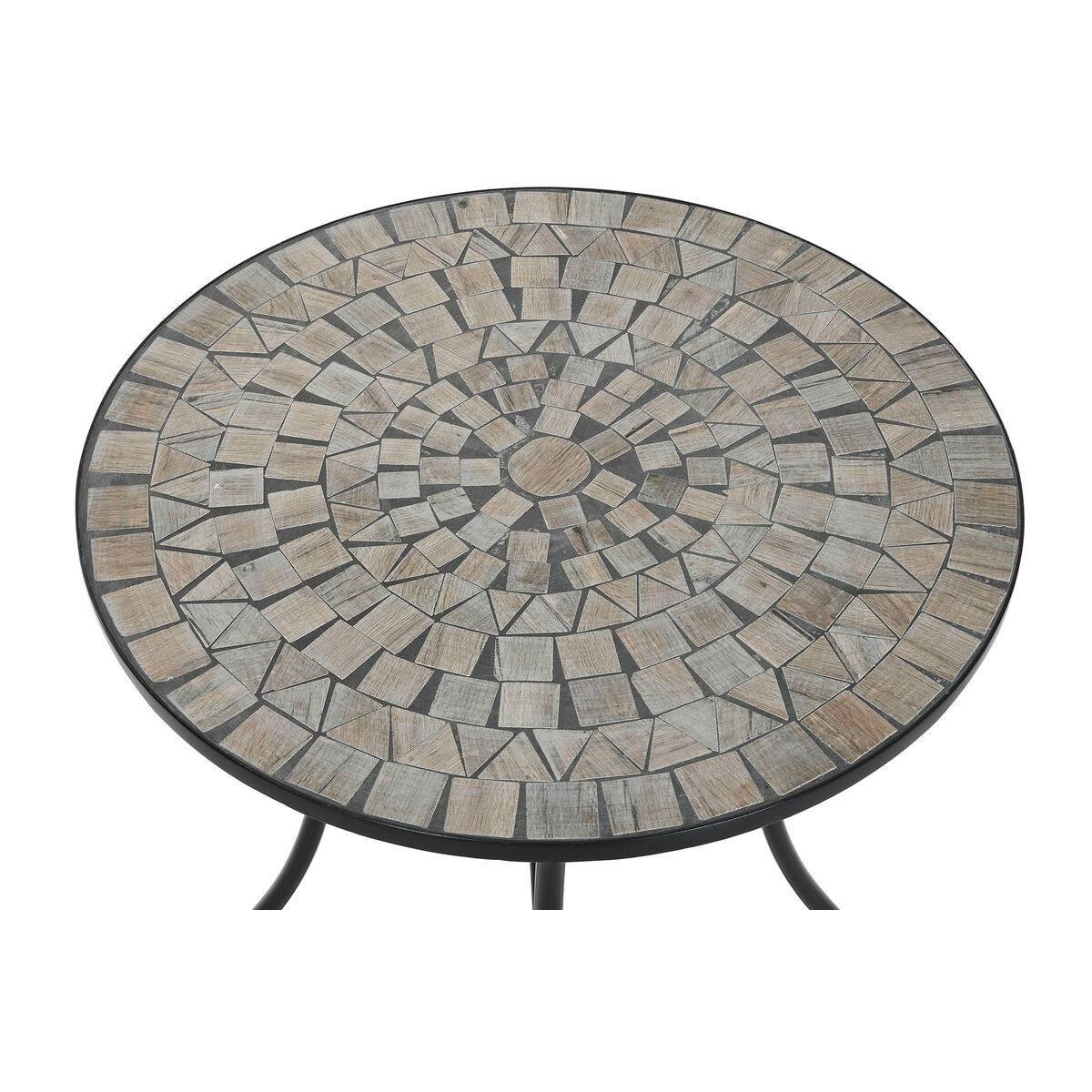 Mesa auxiliar Home ESPRIT Negro Multicolor 60 x 60 x 72 cm