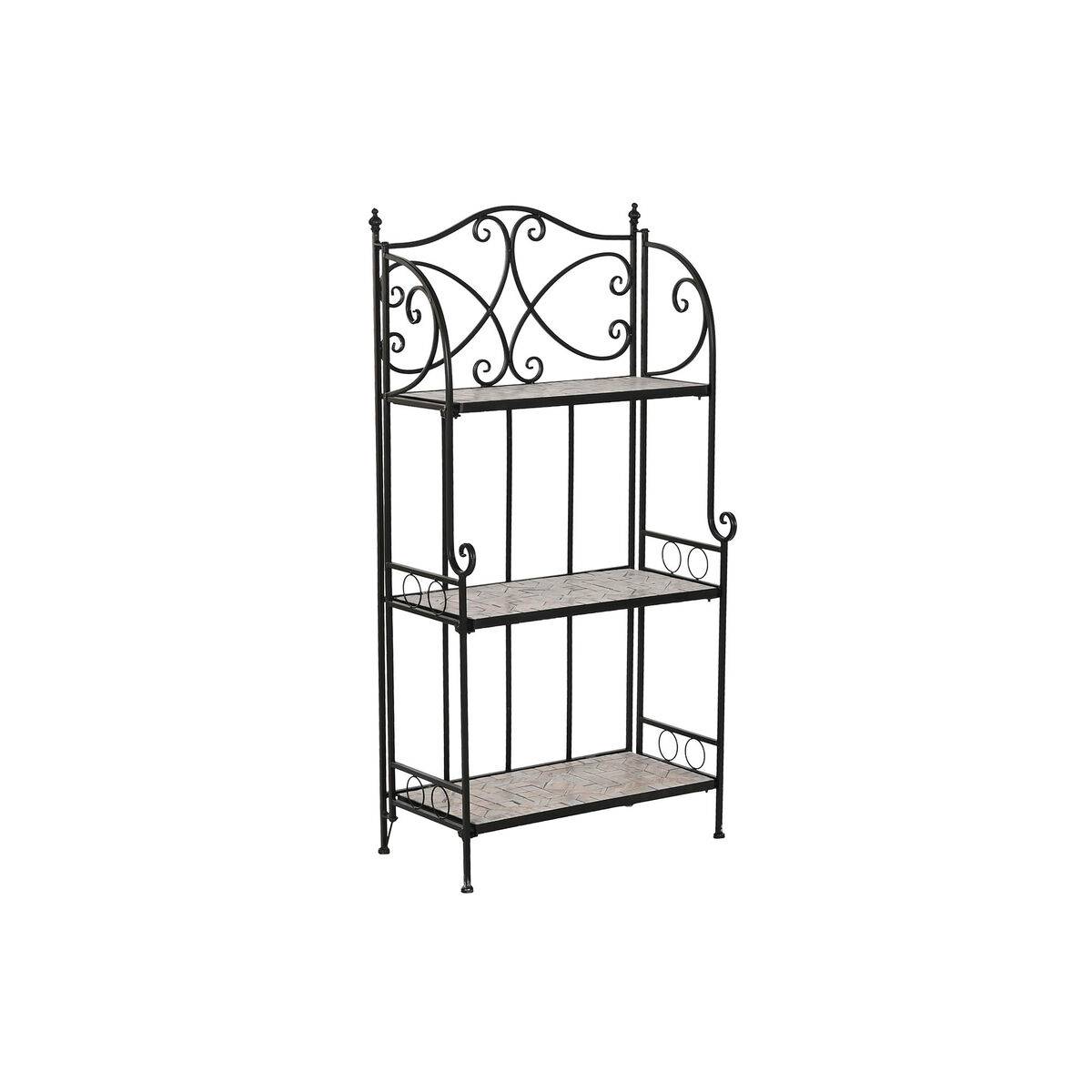 Estantería Home ESPRIT Negro Multicolor Cerámica Forja 3 Estantes 54 x 29 x 121 cm 58 x 31,5 x 117 cm