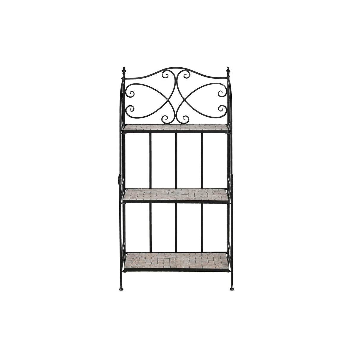 Estantería Home ESPRIT Negro Multicolor Cerámica Forja 3 Estantes 54 x 29 x 121 cm 58 x 31,5 x 117 cm