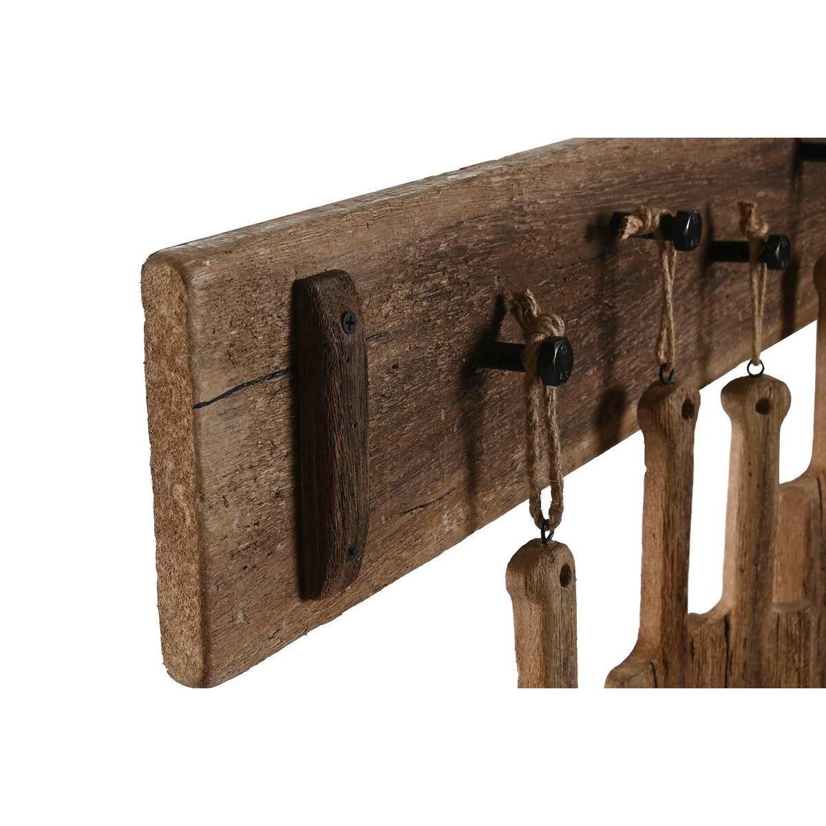 Perchero de Pared Home ESPRIT Natural Madera de Paulonia 89 x 6 x 62 cm
