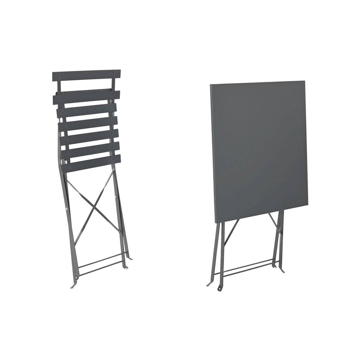 Conjunto de Mesa con 2 Sillas Home ESPRIT Gris 60 x 60 x 71 cm