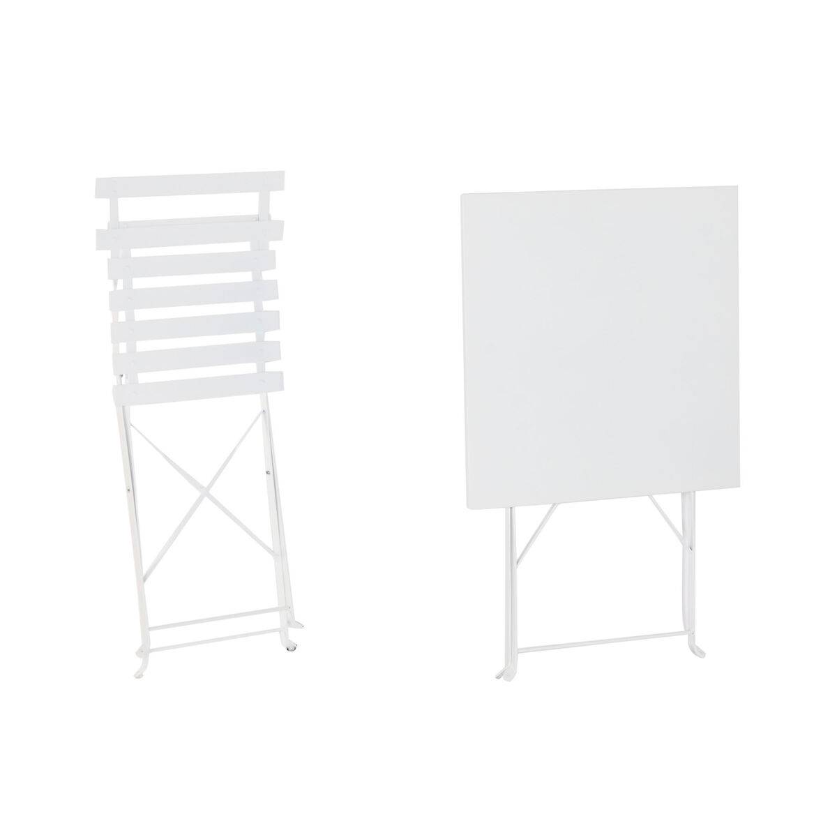 Conjunto de Mesa con 2 Sillas Home ESPRIT Blanco 60 x 60 x 71 cm