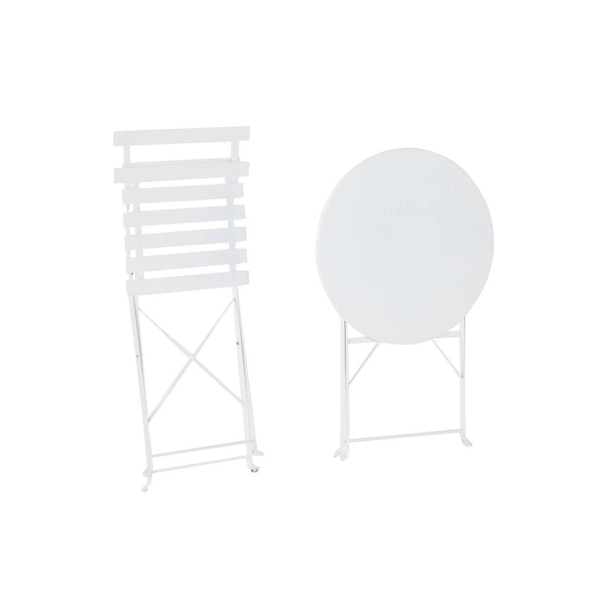 Conjunto de Mesa con 2 Sillas Home ESPRIT Blanco 60 x 60 x 71 cm