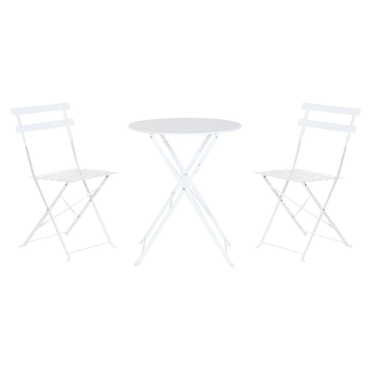 Conjunto de Mesa con 2 Sillas Home ESPRIT Blanco 60 x 60 x 71 cm