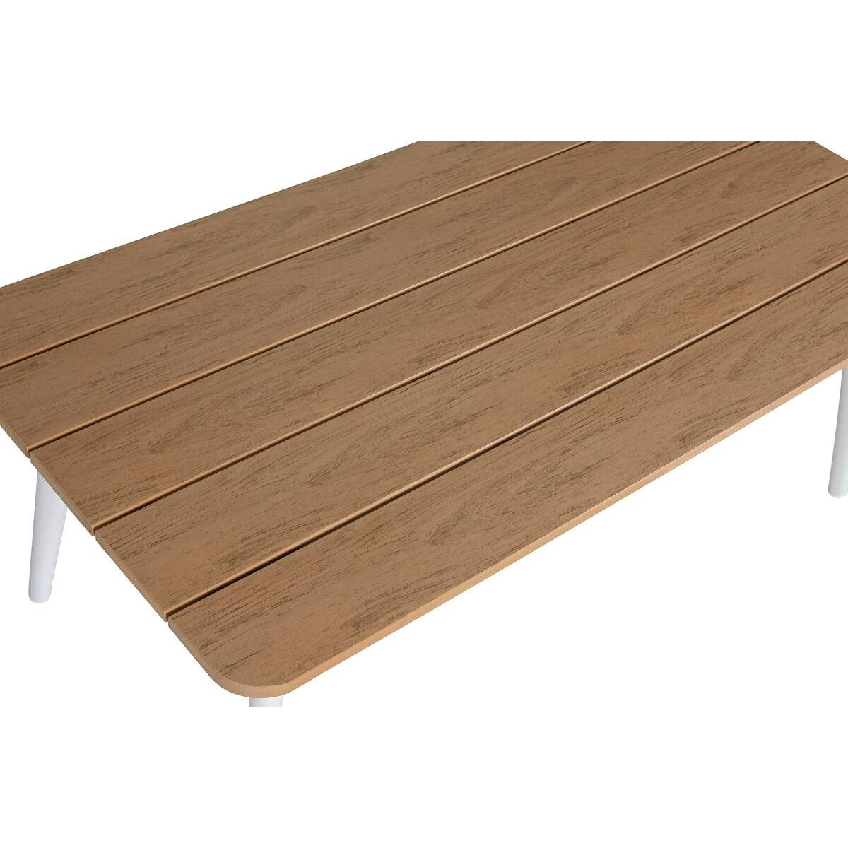 Conjunto de Mesa con 3 Sillones Home ESPRIT Blanco Natural Gris claro 189 x 73 x 84 cm (4 Piezas)