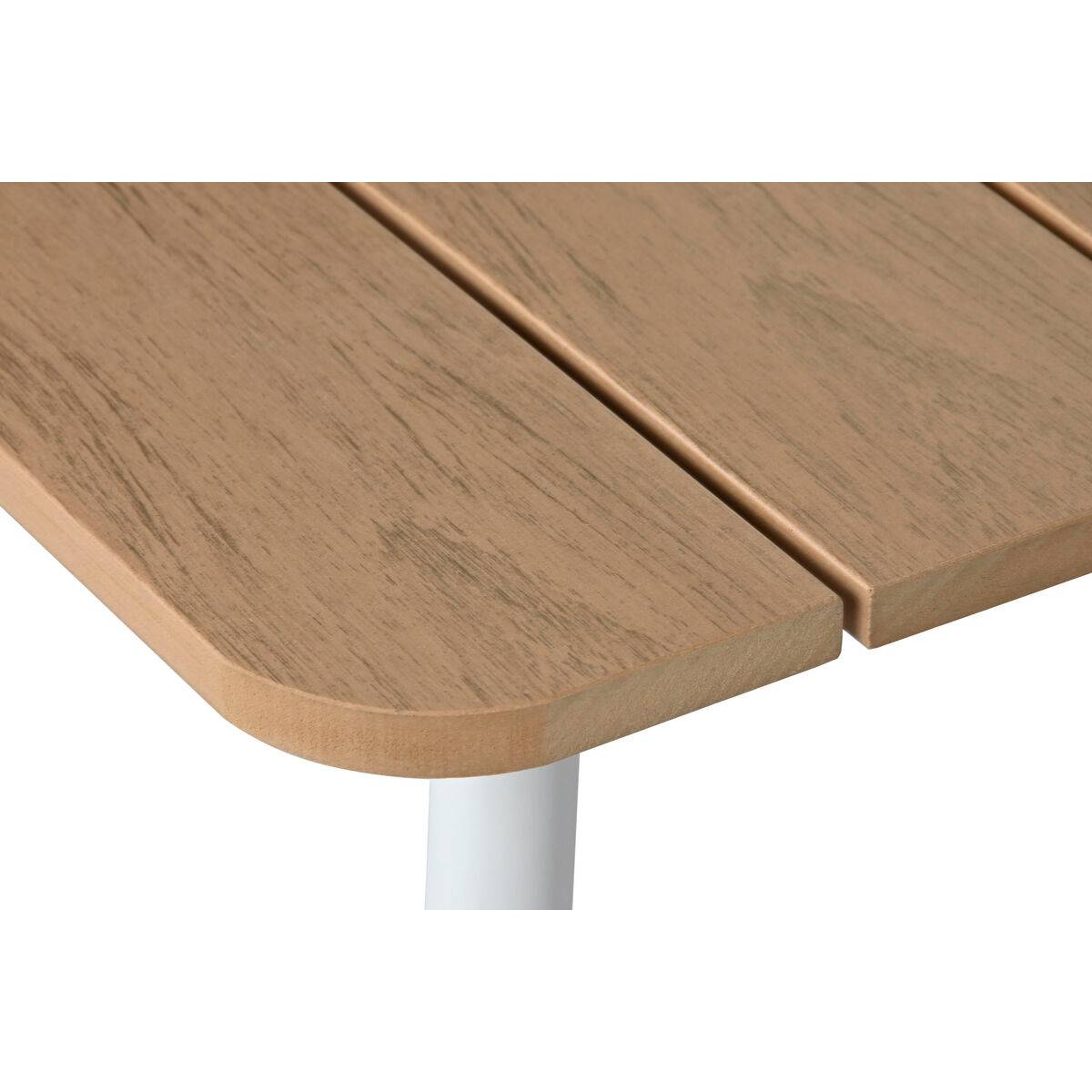 Conjunto de Mesa con 3 Sillones Home ESPRIT Blanco Natural Gris claro 189 x 73 x 84 cm (4 Piezas)
