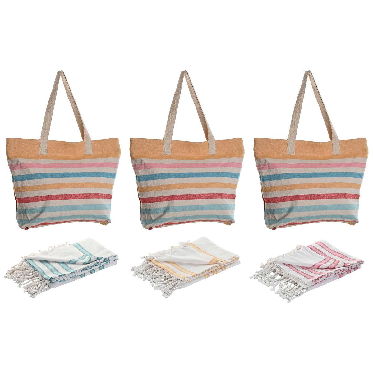 Bolso Mujer Home ESPRIT Multicolor 37 x 12 x 36 cm (3 Unidades)