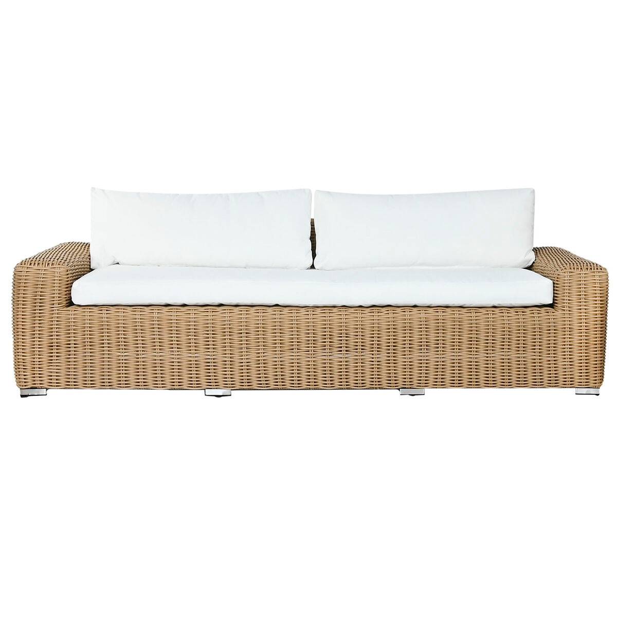 Sofá de Jardín Home ESPRIT Beige Marrón claro 222 x 87 x 63 cm