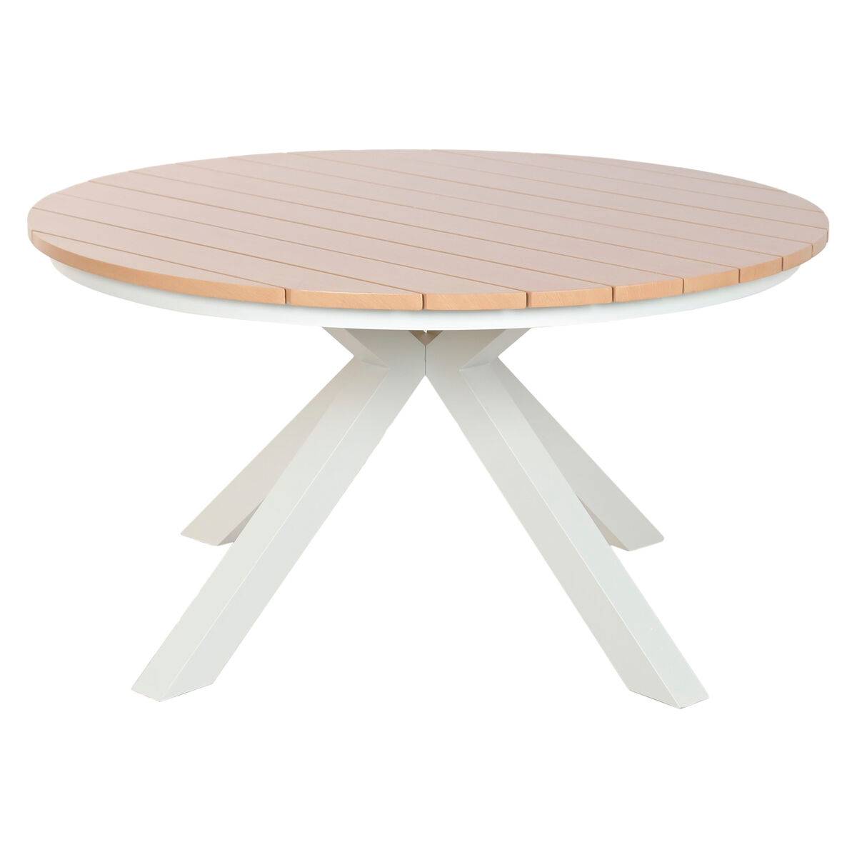 Mesa de Comedor Home ESPRIT Blanco Aluminio 140 x 140 x 75 cm