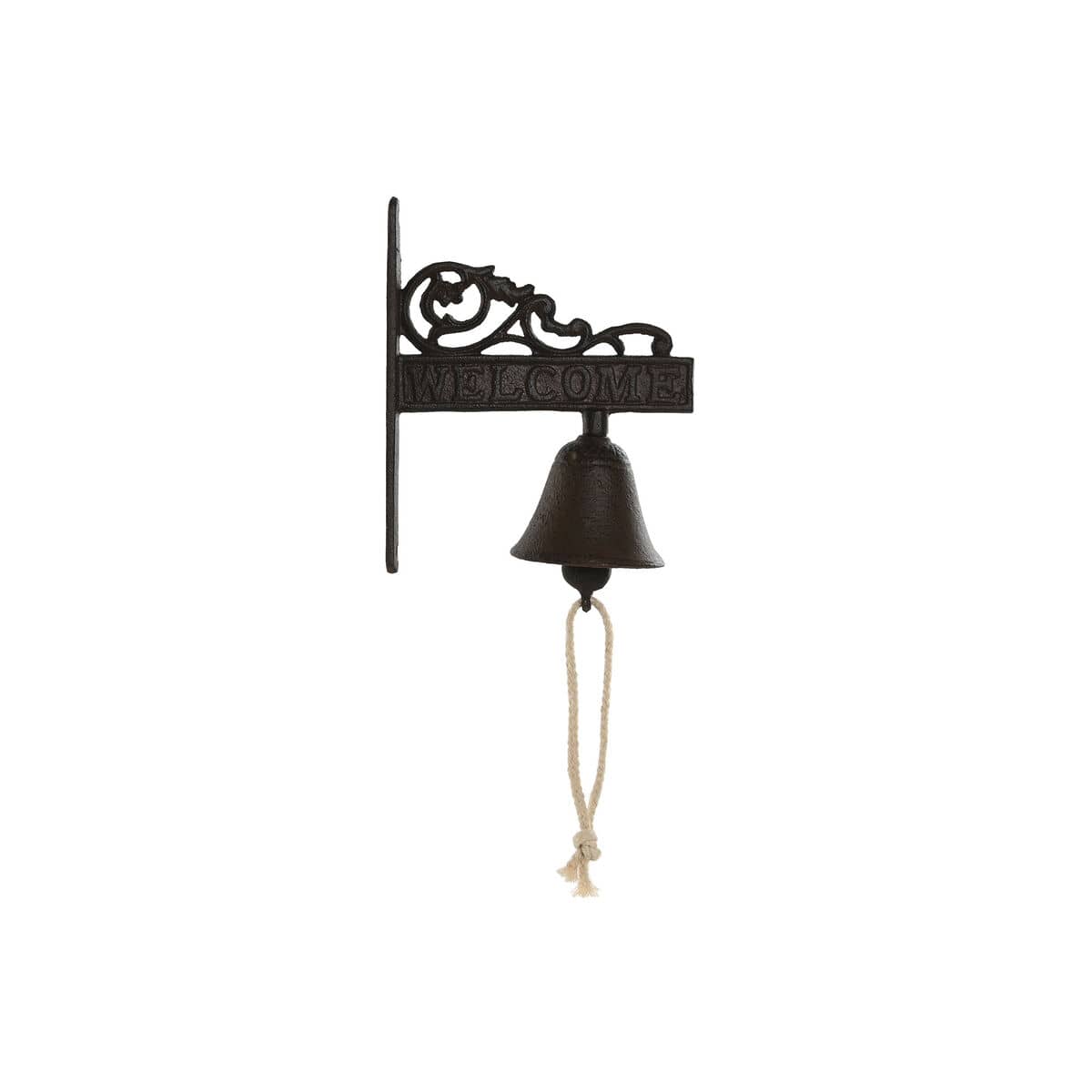 Campana Home ESPRIT Marrón Negro Cuerda Hierro 14,5 x 7,5 x 18,5 cm