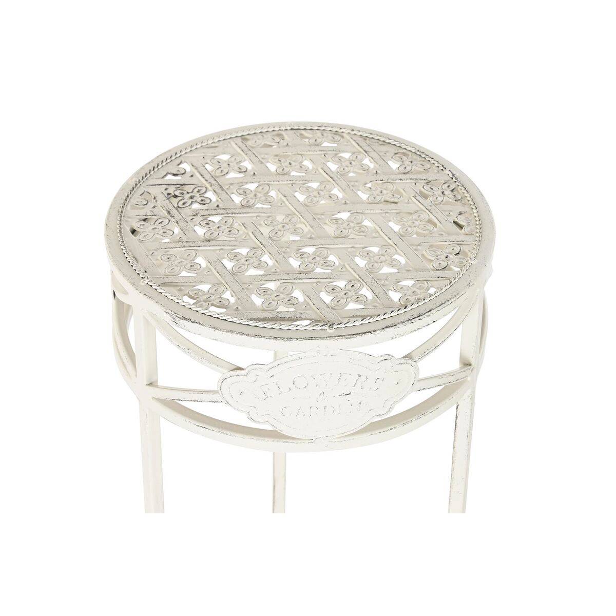 Juego de 3 mesas Home ESPRIT Blanco 30,5 x 30,5 x 70 cm (3 Piezas)