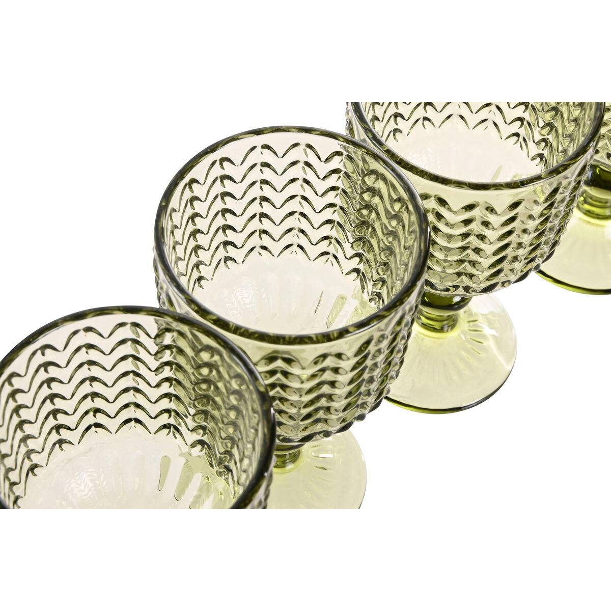 Set de Copas Home ESPRIT Verde Cristal 380 ml (6 Unidades)