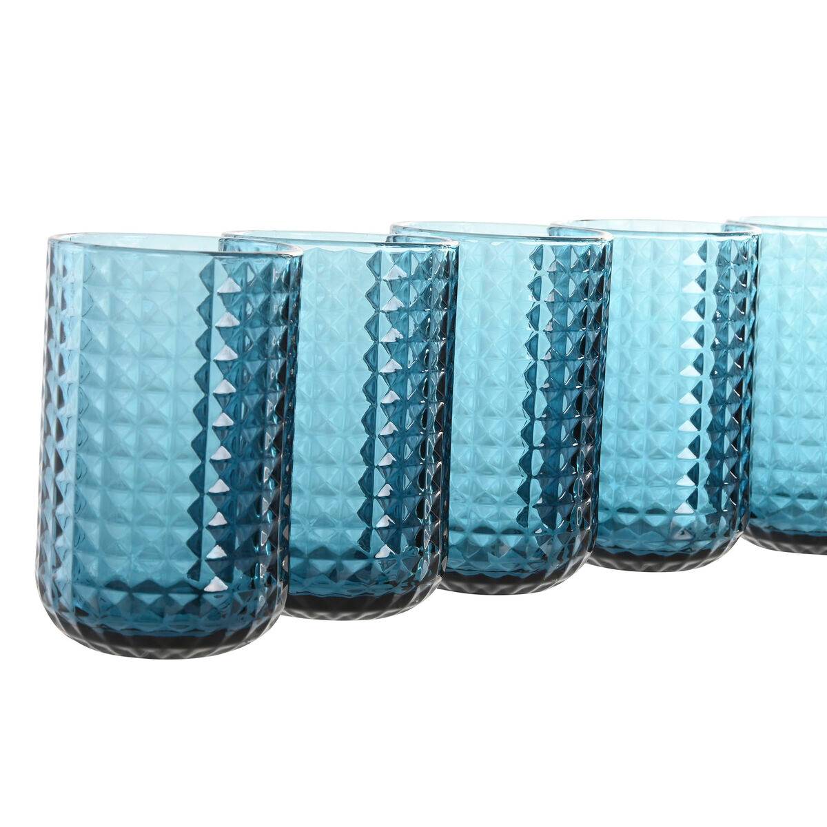 Set de Vasos Home ESPRIT Azul Cristal 420 ml (6 Unidades)