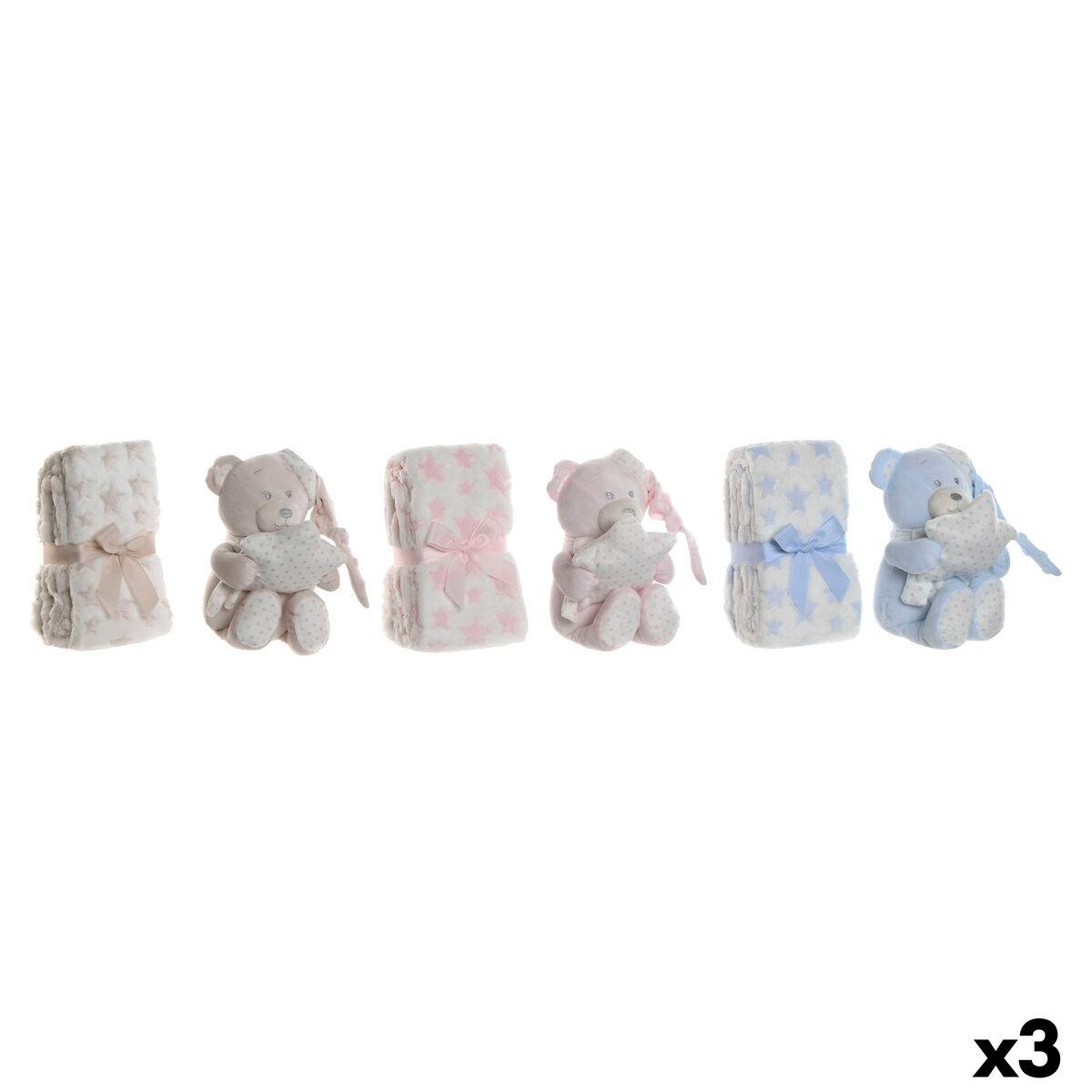 Set de Regalo para Bebé Home ESPRIT Azul Beige Rosa Poliéster (3 Unidades)