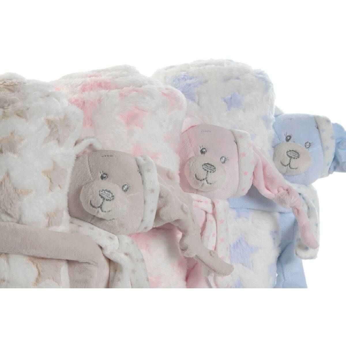 Set de Regalo para Bebé Home ESPRIT Azul Beige Rosa Poliéster (3 Unidades)