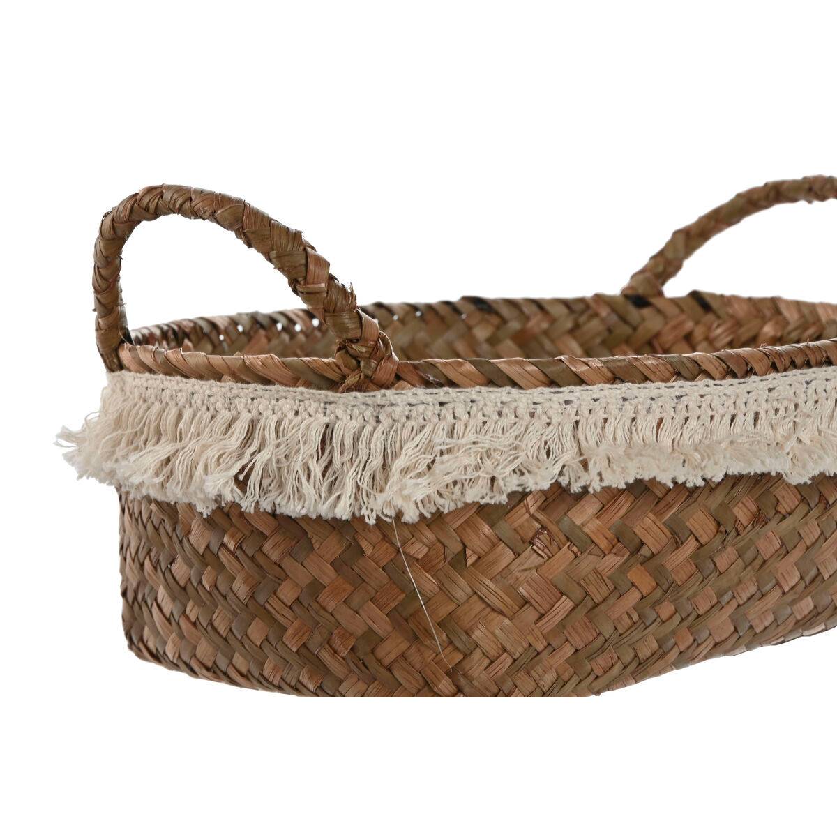 Juego de Cestas Home ESPRIT Fibra natural Boho Desgastado 33 x 25 x 15 cm