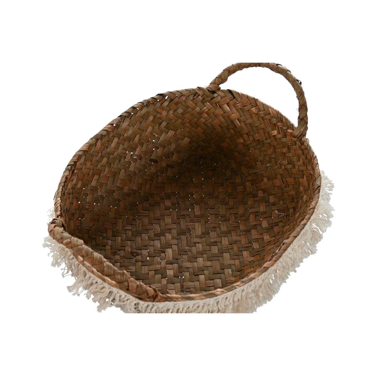 Juego de Cestas Home ESPRIT Fibra natural Boho Desgastado 33 x 25 x 15 cm