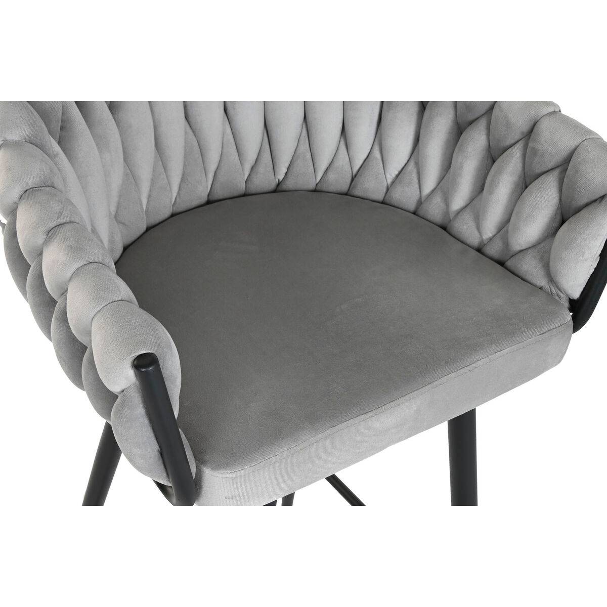 Taburete Home ESPRIT Negro Gris Metal 58 x 53 x 101 cm