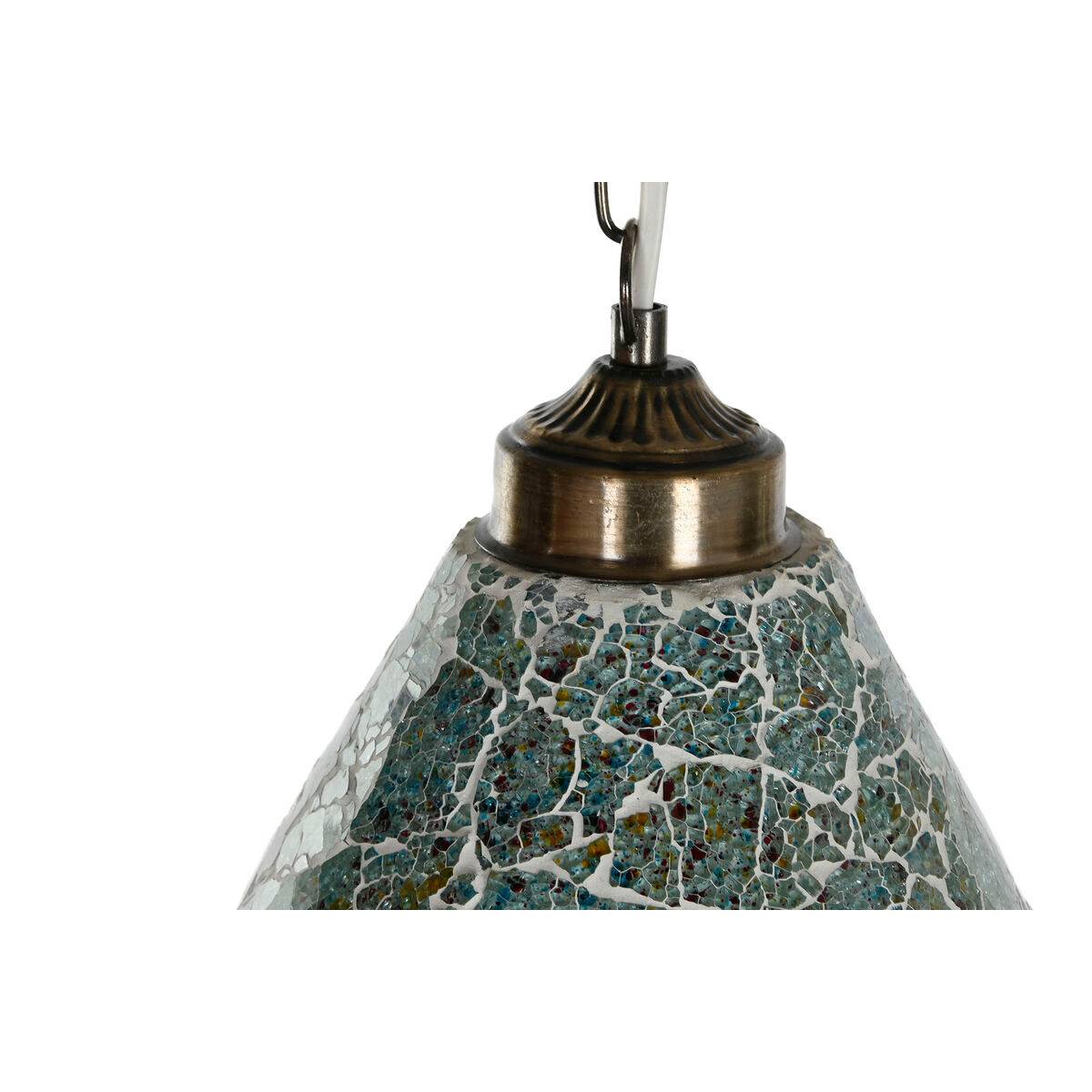 Lámpara de Techo Home ESPRIT Verde Azul cielo Metal Cristal 25 W 23 x 23 x 66 cm (2 Unidades)