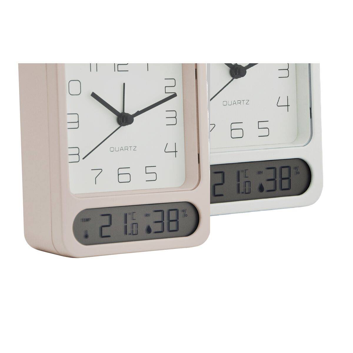 Reloj de Mesa Home ESPRIT Blanco (2 Unidades)