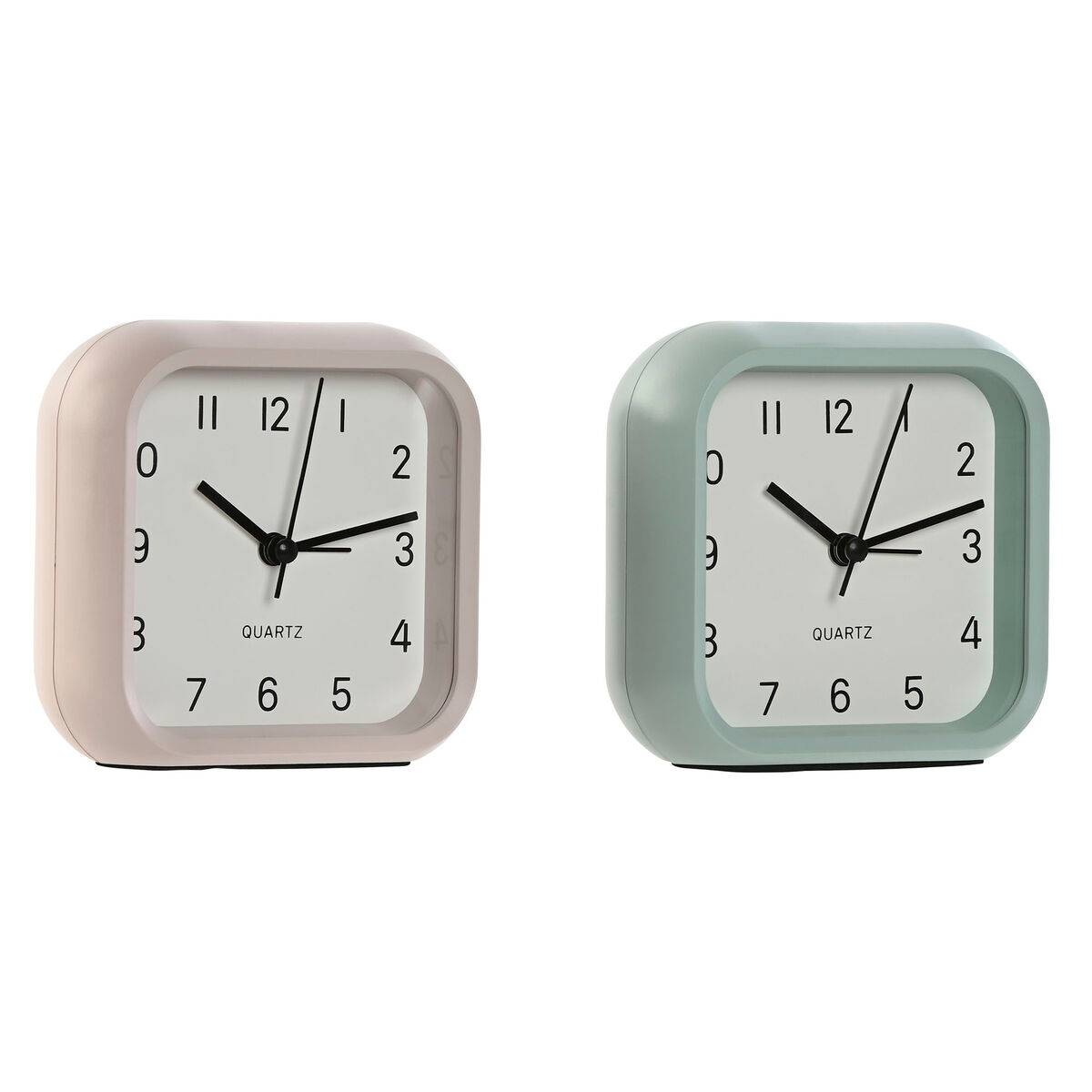 Reloj de Mesa Home ESPRIT Rosa Menta (2 Unidades)