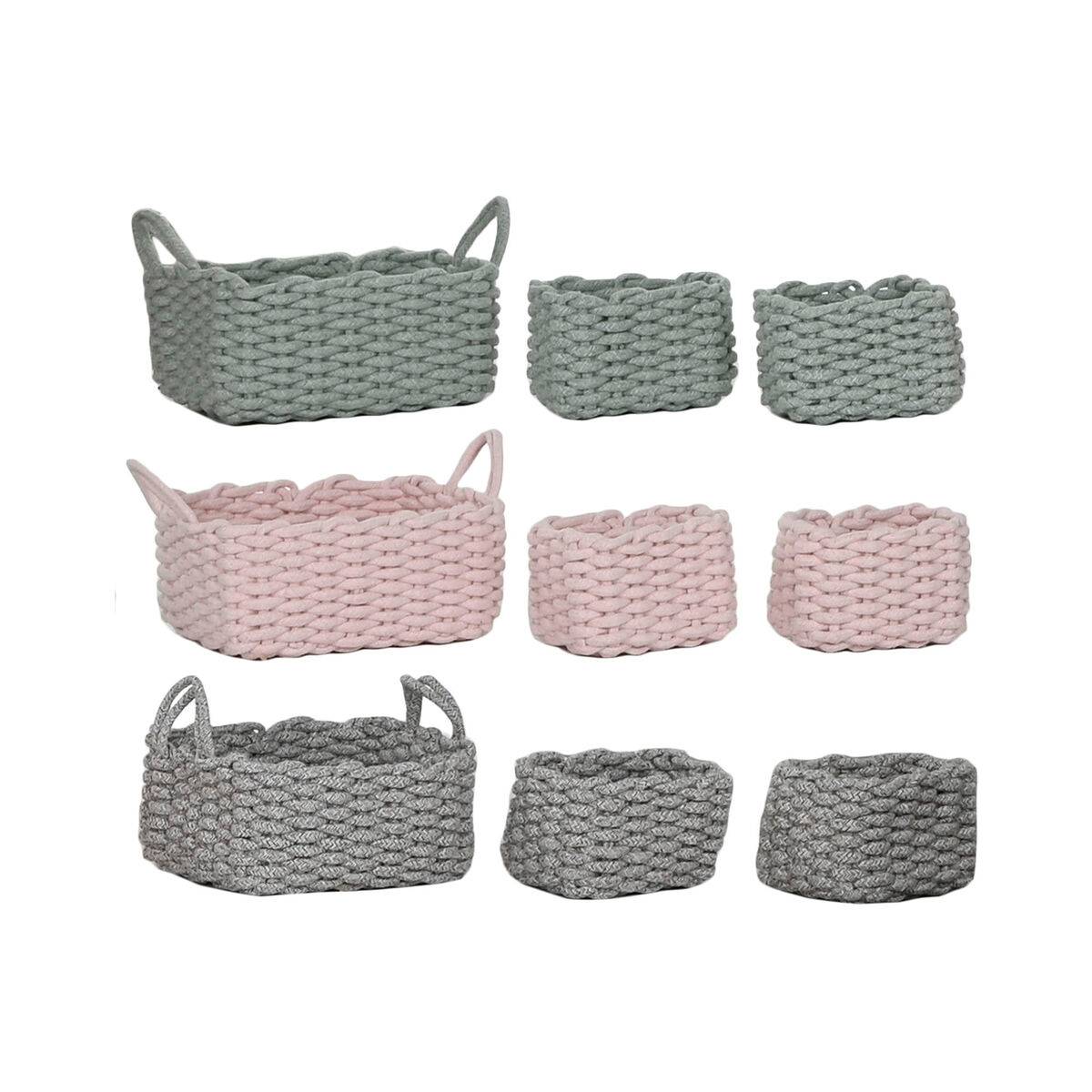 Juego de Cestas Home ESPRIT Cuerda 32 x 25 x 15 cm